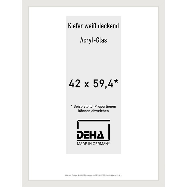 Holz-Rahmen Deha A 25 42 x 59,4 Kiefer weiß deckend Acryl 0A25AG-003-KWDE