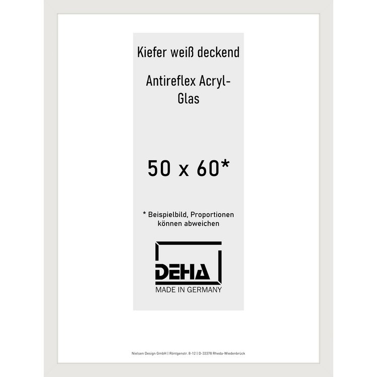 Holz-Rahmen Deha A 25 50 x 60 Kiefer weiß deckend AR-Acryl 0A25EA-018-KWDE