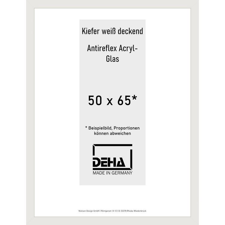 Holz-Rahmen Deha A 25 50 x 65 Kiefer weiß deckend AR-Acryl 0A25EA-019-KWDE