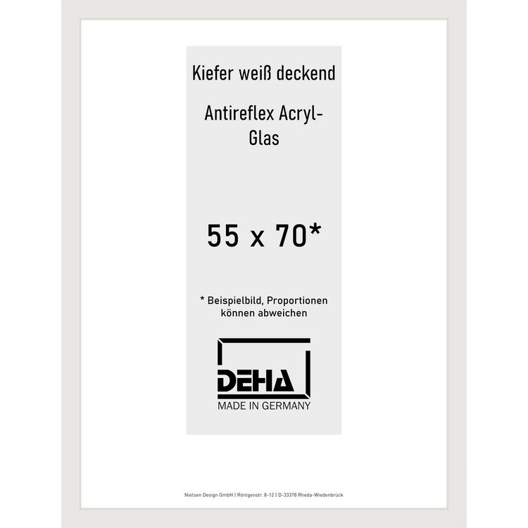 Holz-Rahmen Deha A 25 55 x 70 Kiefer weiß deckend AR-Acryl 0A25EA-021-KWDE