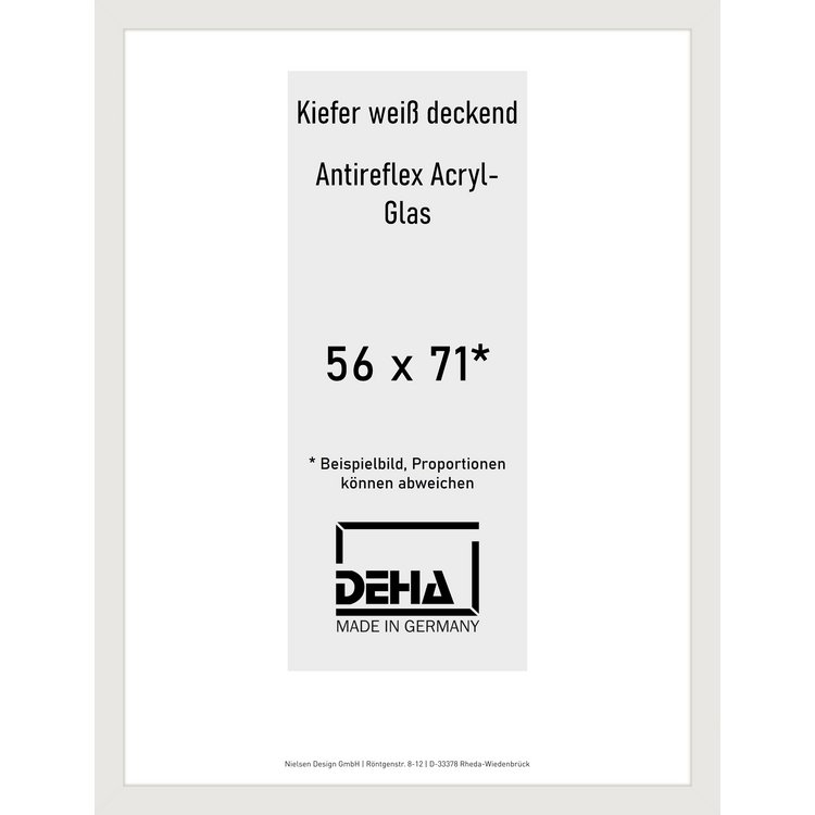 Holz-Rahmen Deha A 25 56 x 71 Kiefer weiß deckend AR-Acryl 0A25EA-023-KWDE