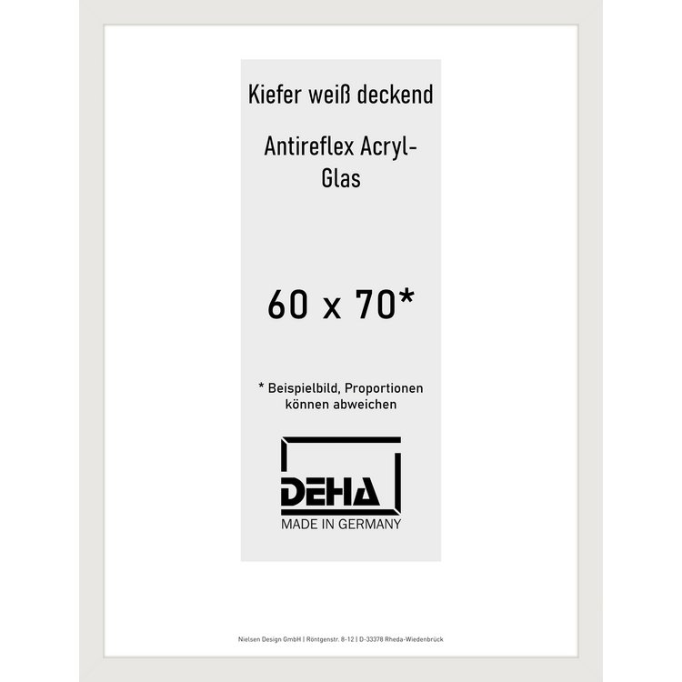 Holz-Rahmen Deha A 25 60 x 70 Kiefer weiß deckend AR-Acryl 0A25EA-025-KWDE