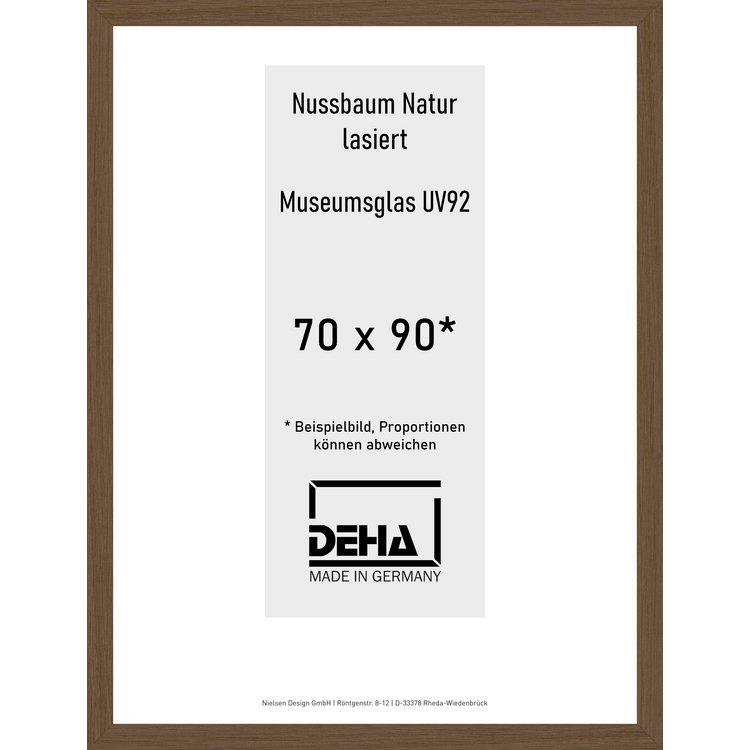 Holz-Rahmen Deha A 25 70 x 90 Nussbaum Natur lasiert M.UV92 0A25MG-032-NUNL
