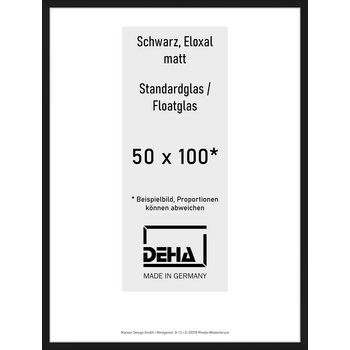 Alu-Rahmen Deha Profil V 50 x 100 Schwarz Float 0005NG-044-SCMA