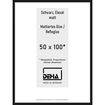 Alu-Rahmen Deha Profil V 50 x 100 Schwarz Reflo 0005RG-044-SCMA