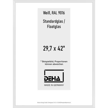 Alu-Rahmen Deha Profil V 29,7 x 42 Weiß Float 0005NG-002-9016