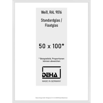 Alu-Rahmen Deha Profil V 50 x 100 Weiß Float 0005NG-044-9016