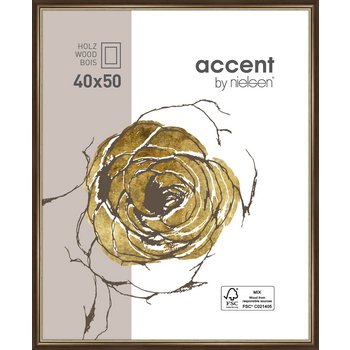Holz-Rahmen Ascot 40 x 50 Dunkelbr./ Gold 9040002