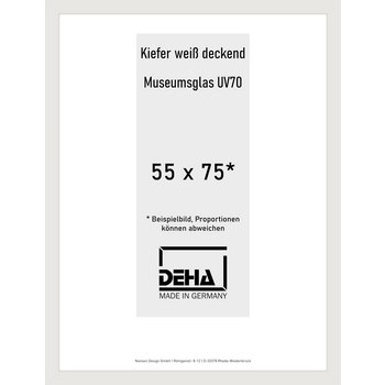 Holz-Rahmen Deha A 25 55 x 75 Kiefer weiß deckend M.UV70 0A25M6-022-KWDE