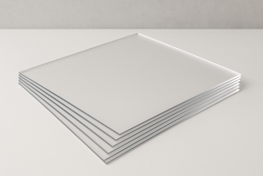 stapel von acrylglas für bilderrahmen